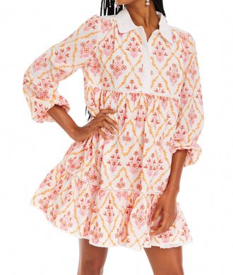 Allison New York Millie Mini Dress In Pink Cross Stitch