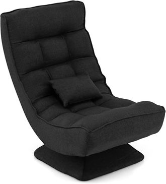 Giantex Sof&aacute; plegable de relajaci&oacute;n ajustable en 5 posiciones negro 63x71x92cm