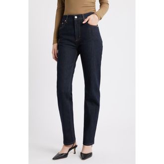 Rails Topanga High Waist Straight Leg Jeans in Midnight Blue at Nordstrom, Size 24