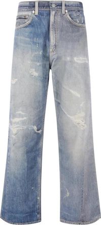 Our Legacy Oversized Trompe loeil Washed Blue Jeans - Heren - Loose Fit Jeans - Blauw - W33 - Katoen - Jeans