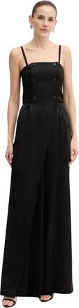 Karl Lagerfeld Tailored Jumpsuit - Dames - Jumpsuits - Zwart - S - Leer - Jumpsuits & Playsuits