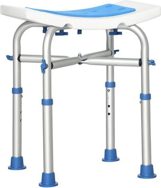 OEM Taburete/silla De Ducha - Asiento Acolchado Y Ajustable, Patas Con Ventosas Antideslizantes, Aluminio Azul