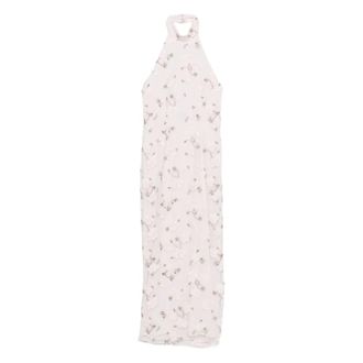 Rotate ROTATE Birger Christensen, Maxi Dresses, female, Pink, Size: XS Flower Beads Maxi Dress