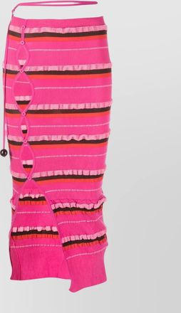 Jacquemus striped cutout asymmetric low-rise midi skirt