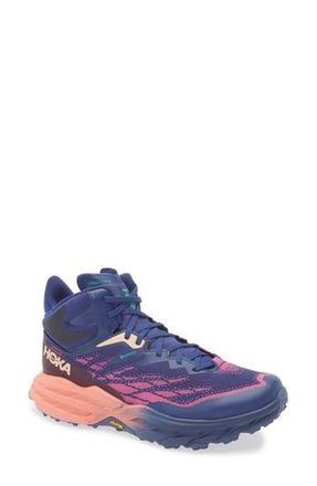 Hoka One One Speedgoat 5 GTX Gore-Tex Waterproof Trail Running Shoe in Bellwether Blue /Camellia at Nordstrom Rack, Size 6