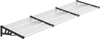 vidaXL Marquesina Puerta Policarbonato Negro Y Transparente 297,5x90cm Vidaxl