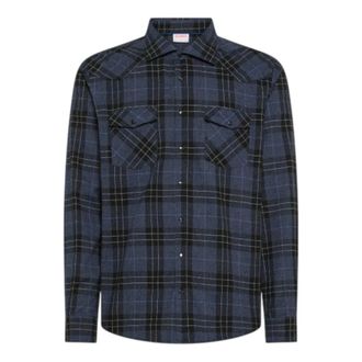 Sun 68 Overhemden, Heren, Blauw, 2Xl, Katoen, Flannel Cotton Shirt