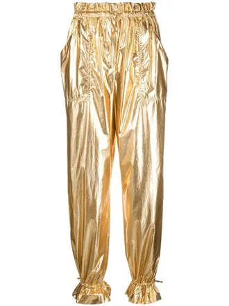 Forte_Forte Pantaloni affusolati metallizzati - Oro