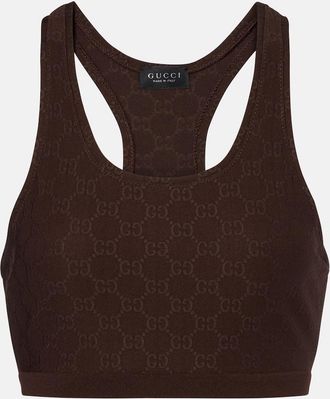 Gucci GG jersey jacquard sports bra