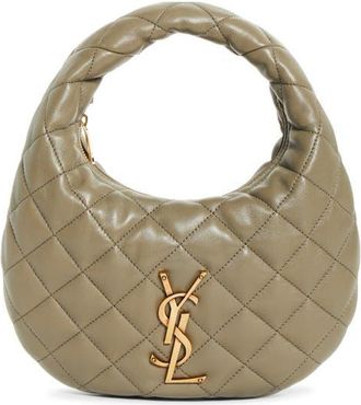 Saint Laurent Baby Icare Quilted Leather Hobo Bag in Strong Moss at Nordstrom
