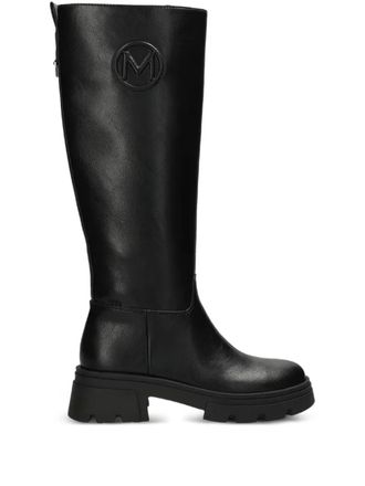 Mexx logo plaque boots - Zwart