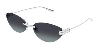 Balenciaga BB0486S Asian Fit 002 Womens Sunglasses Silver Size 61