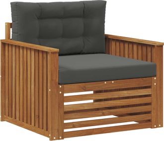 vidaXL Sof&aacute; De Exterior Madera De Acacia S&oacute;lida Y Poli&eacute;ster Vidaxl