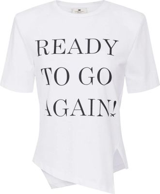 Elisabetta Franchi Chic Dress Collection T-Shirt - Dames - T-shirts - Wit - L - Katoen - Tops
