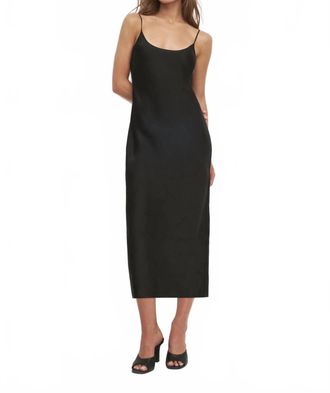 Favorite Daughter Amber Satin Slip Dress In Black
