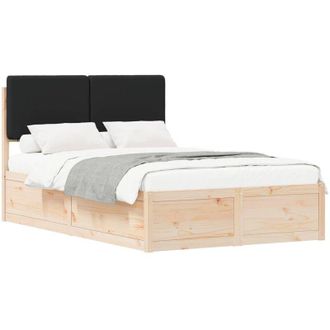 vidaXL Estructura De Cama Con Cabecera Tapizada Negro 120 X 200 Cm Vidaxl