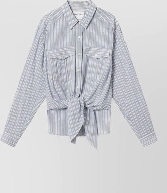 Isabel Marant striped embroidered cotton shirt