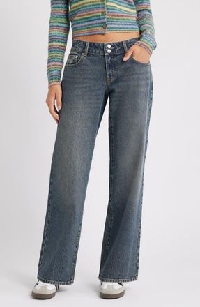 PacSun Zoe Girlfriend Jeans in Dark Indigo at Nordstrom, Size 23