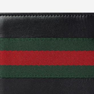 Gucci Mens Bi-Fold Wallet Black Leather & Cardholders