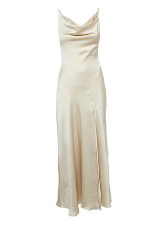 SIMKHAI satin cowl-neck slip maxi dress - women - Polyester/Acetate/Polyester - 000 - Neutrals