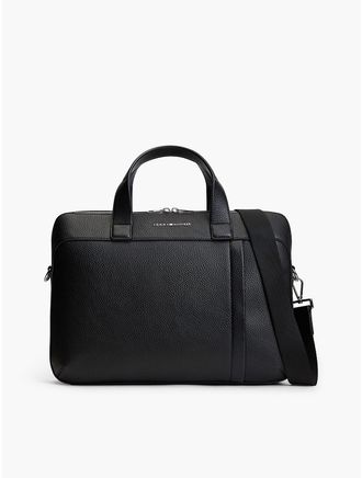 Tommy Hilfiger Mens Pebbled Laptop Bag - Black