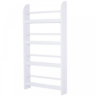 HOMCOM MDF Freestanding Wall-Mounted 4-Tier Magazine Shelf Rack White - Home Living | TJ Hughes