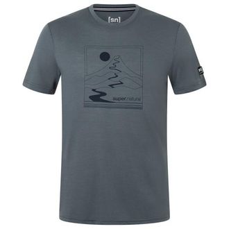 super.natural Trace Hill Tee Merinoshirt f&uuml;r Herren | grau/blau