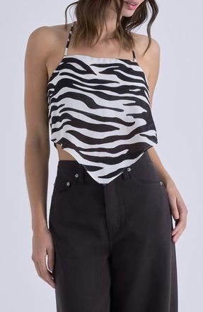 Pistola Denim Sinclaire Stripe Halter Top in Zebra at Nordstrom, Size X-Large