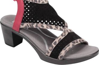 Naot Womens Destiny Heels - Medium In Black/cheetah/kiss Red
