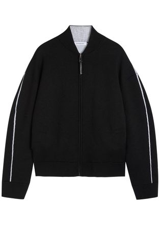Givenchy Couture Logo-intarsia Wool-blend Cardigan - Black - XL