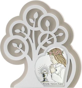 OEM Cuadro Santa Comuni&oacute;n, Recuerdo De Primera Comuni&oacute;n En Plata Con Grabado Tama&ntilde;o: 14x15,5 Cm Sku: Vl81400s/1lcol