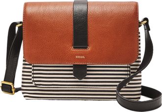 Fossil Womens Kinley Large or Small Crossbody Purse Handbag for Women, Brown Stripe, Small
