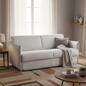 Dmora Sof&aacute; Cama 2 Plazas Verceia, Desenfundable, Con Almac&eacute;n Made In Italy, Apertura Abatible, 160x95 Cm Gris Claro