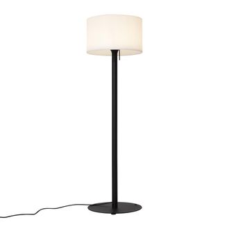 QAZQA Moderno L&aacute;mpara De Pie Moderna Para Exterior Negra Con Pantalla Blanca Ip44 - Mississippi Met&aacute;lica /aluminio /pl&aacute;stico Redonda Adecuado Para Led Max. 