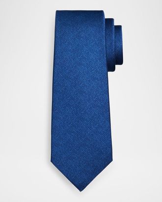 Kiton Men & apos;s Crosshatch Silk 7-Fold Tie