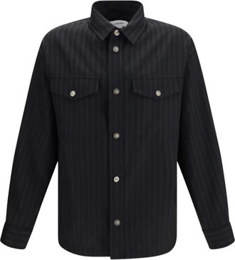 Versace Greca Monogram Jacquard wollen overhemd - Heren - Overhemden - Zwart - Maat: L Wol