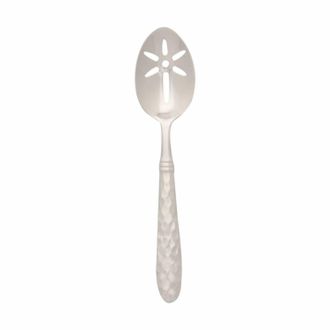 Vietri Martellato Slotted Serving Spoon In Silver