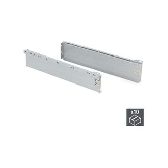 Emuca Lote De 10 Cajones De Cocina Ultrabox, Altura 118mm, Profundidad 500mm, Acero, Gris Metalizado