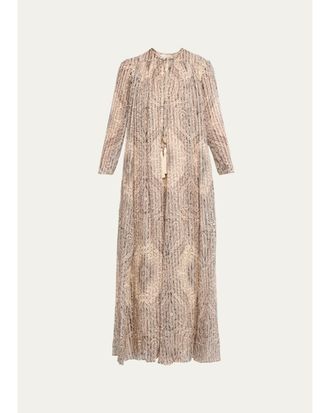 Zimmermann Ascent Medallion Stripe Silk Gown