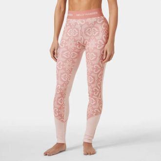 Helly Hansen Lifa Merino Midweight Graphic Pant In Pink Nordic Rose