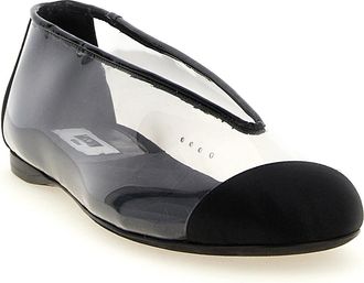 Moschino Womens Black Pvc Ballet Flats