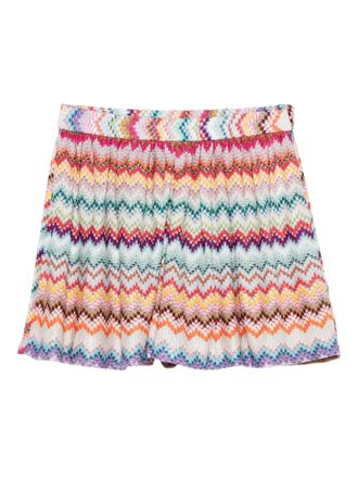 Missoni chevron knitted shorts - women - Viscose/Metallised Fibres - 40 - Neutrals