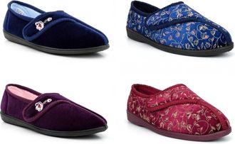 Generic Womens Touch Fastening Slippers Size 4 Womens Touch Fastening Slipper Size 5 Ladies Washable Slipper Ladies Washable Slippers Rubber Sole Lightweight 