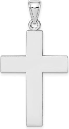 Diamond2Deal 14k Gold Polished Large Block Cross with Open Back Charm Pendant