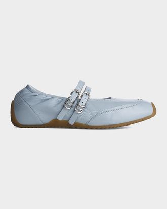 Rag & Bone Emilee Metallic Leather Mary Jane Ballerina Flats