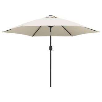 Berkfield Home LED Cantilever Umbrella 3 m Sand White