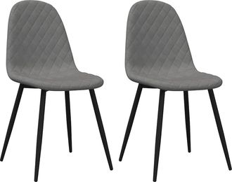 vidaXL Vidaxl - Sillas De Comedor 2 Unidades Terciopelo Gris Claro