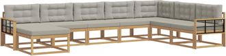 vidaXL Conjunto De Sof&aacute;s De Exterior 8 Uds. Blanco Y Gris Claro Vidaxl