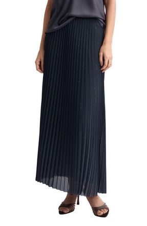 Mango Pleated A-Line Skirt in Night Blue at Nordstrom, Size Medium