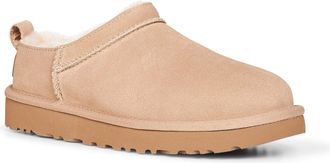 UGG Womens Mules Sand Classic Micro Beige Calfskin Leather Sandal